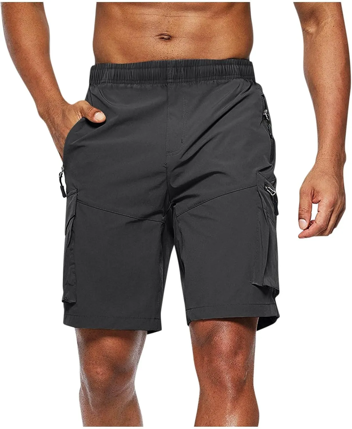RTRDE Men's Shorts Casual Hiking Cargo Shorts Work Casual Summer Lightweight Bermuda Shorts with Pockets Golf, M-4XL