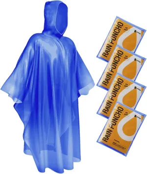 SaphiRose Disposable Rain Ponchos Emergency Clear Poncho
