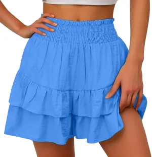 Skorts for Woman Tennis Golf Summer Ruffle Outfits Comfy Boho High Waist Skorts Crochet Casual Trendy Flowy Skirts