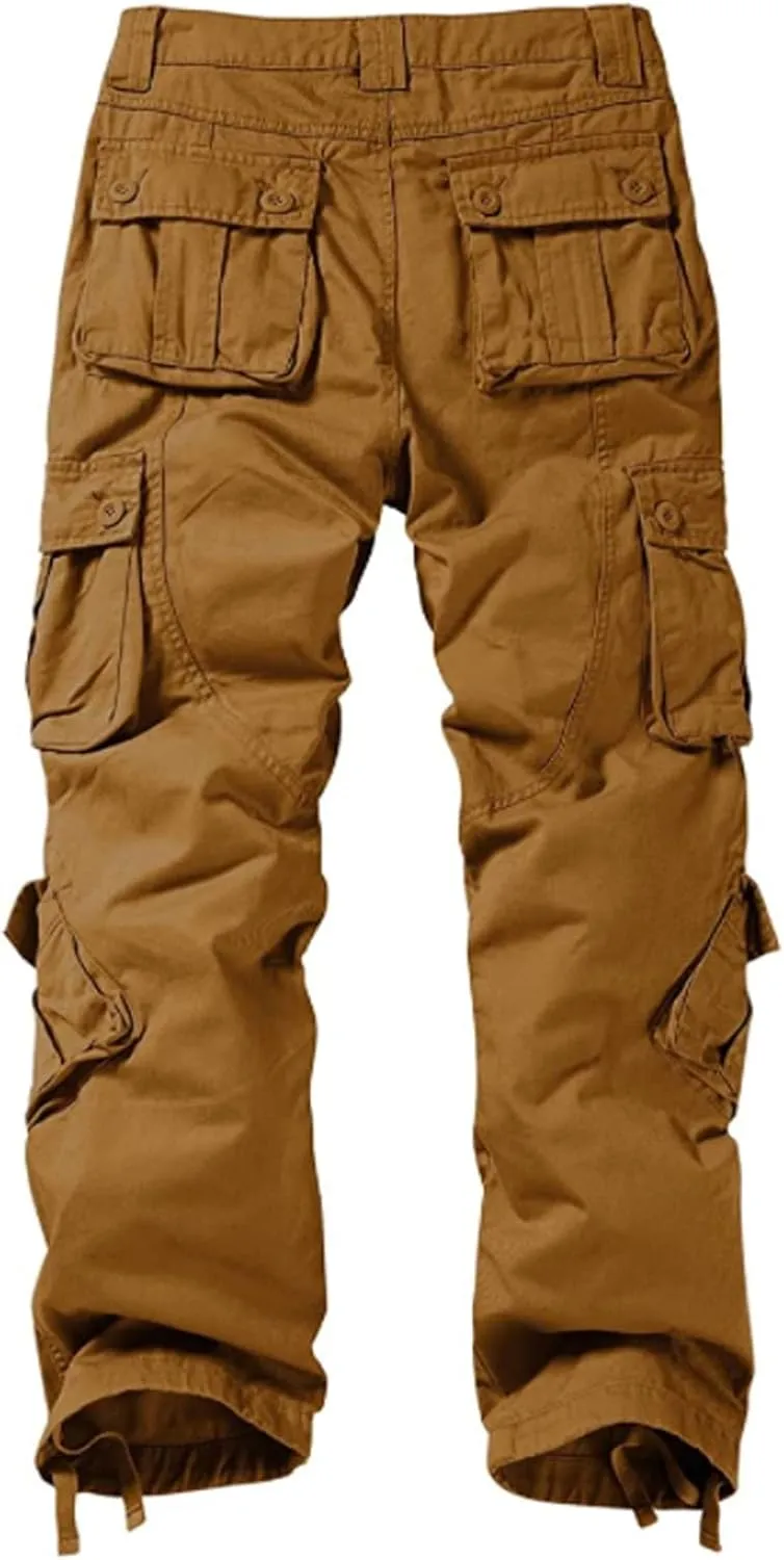 Skylinewears Men’s Wild Cargo Pants - Tactical Military Combat Pants, Lightweight 8-Pocket Outdoor Work Trousers