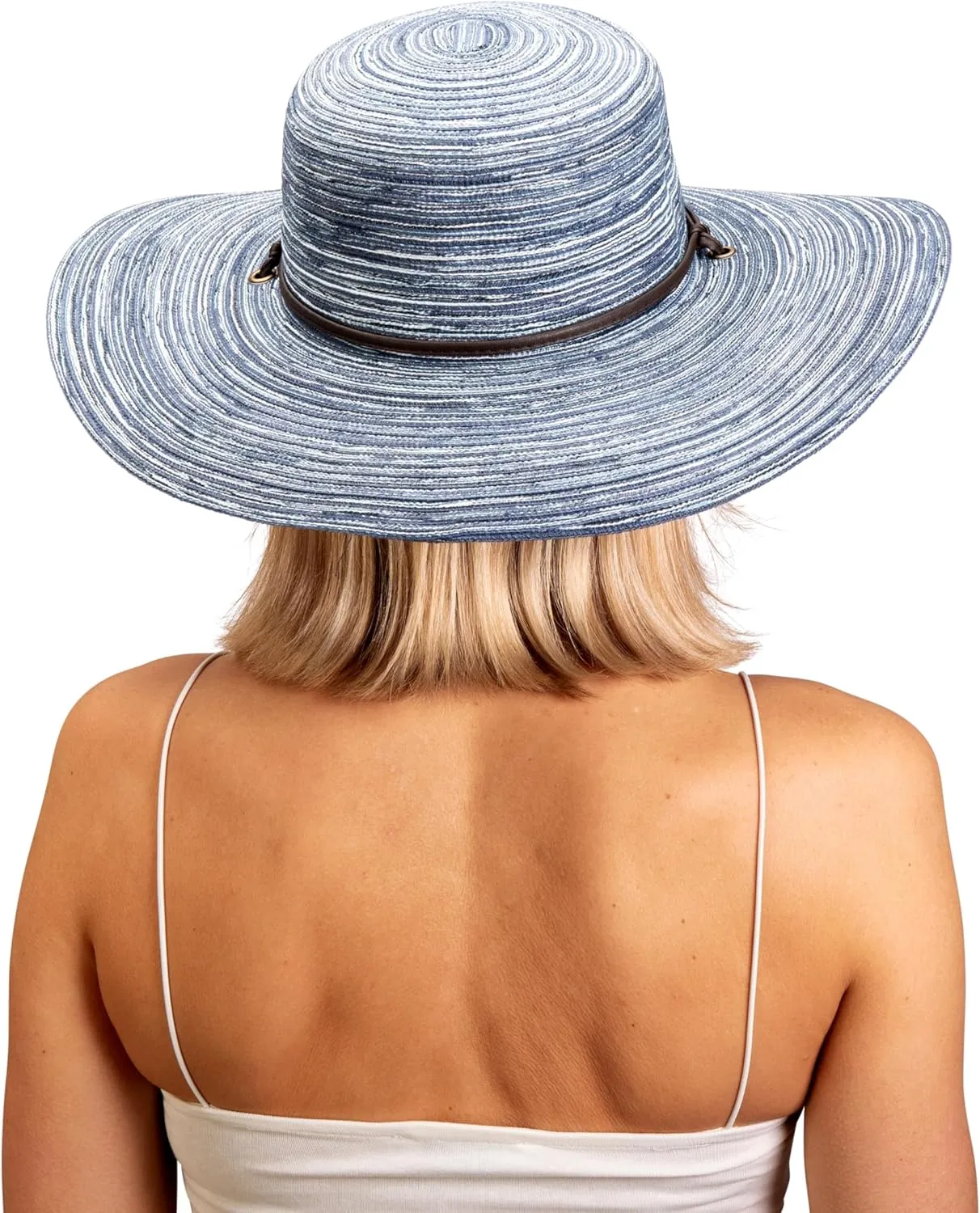Sloggers Women's Wide Brim Braided Sun Hat with Wind Lanyard - UPF 50  Maximum Sun Protection