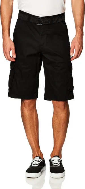Southpole Men's Ripstop Belted Cargo Shorts