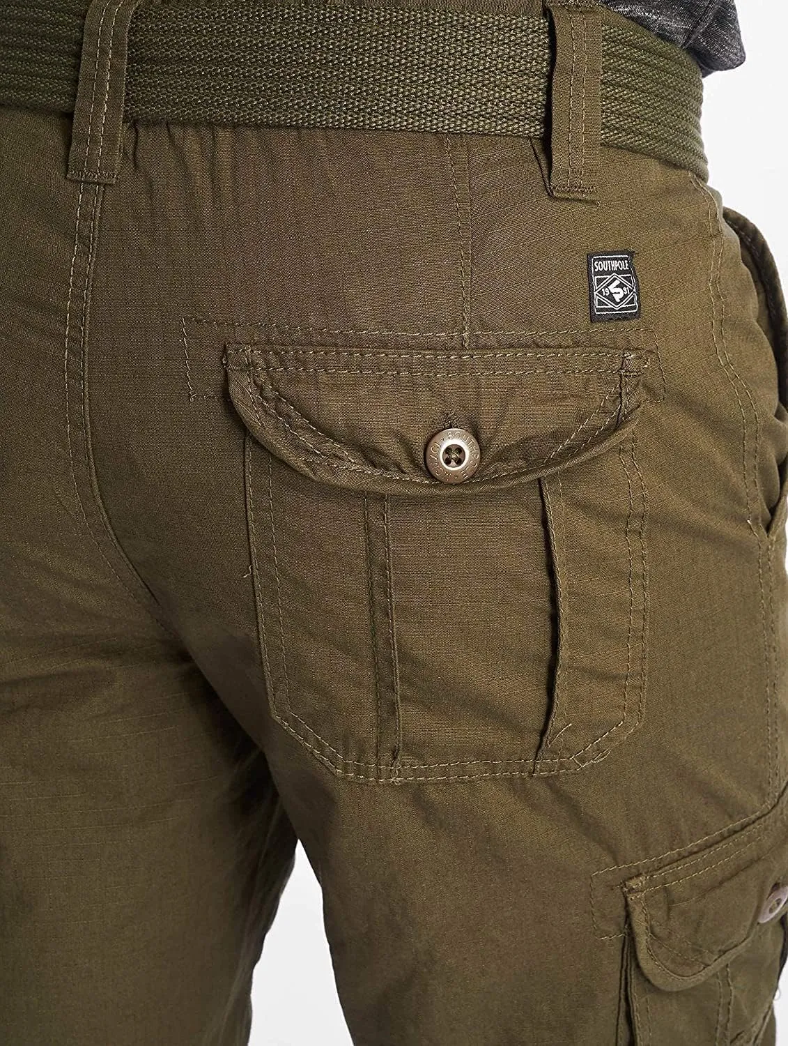 Southpole Men's Ripstop Belted Cargo Shorts