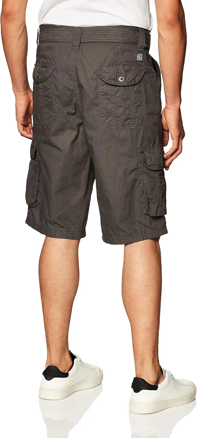 Southpole Men's Ripstop Belted Cargo Shorts