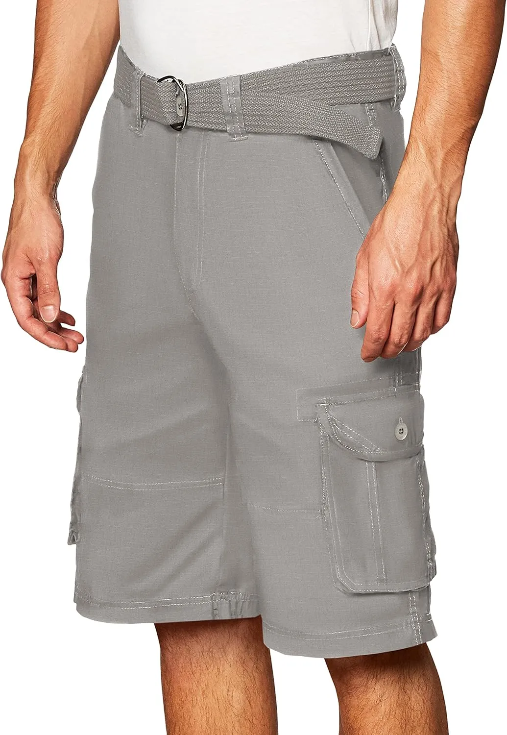 Southpole Men's Ripstop Belted Cargo Shorts
