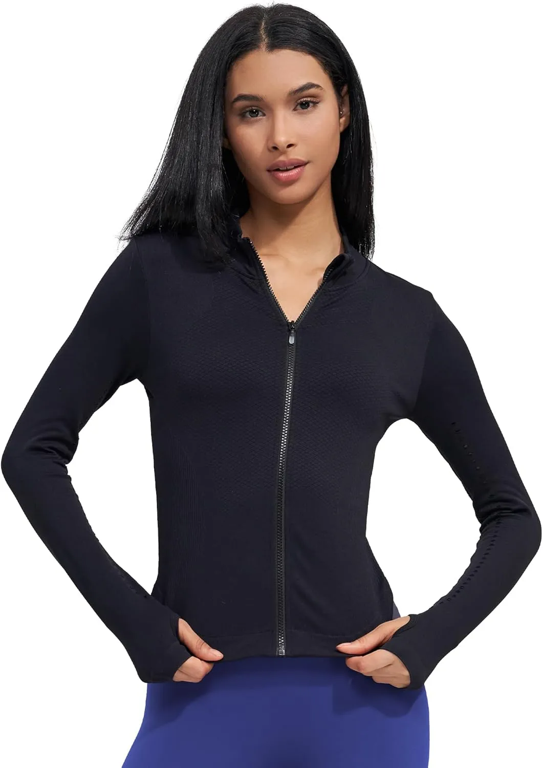 sphinx cat Womens Athletic Long Sleeve Full Zip Running Track Jacket Workout Yoga Sportwear with Thumb Holes Slim Fit