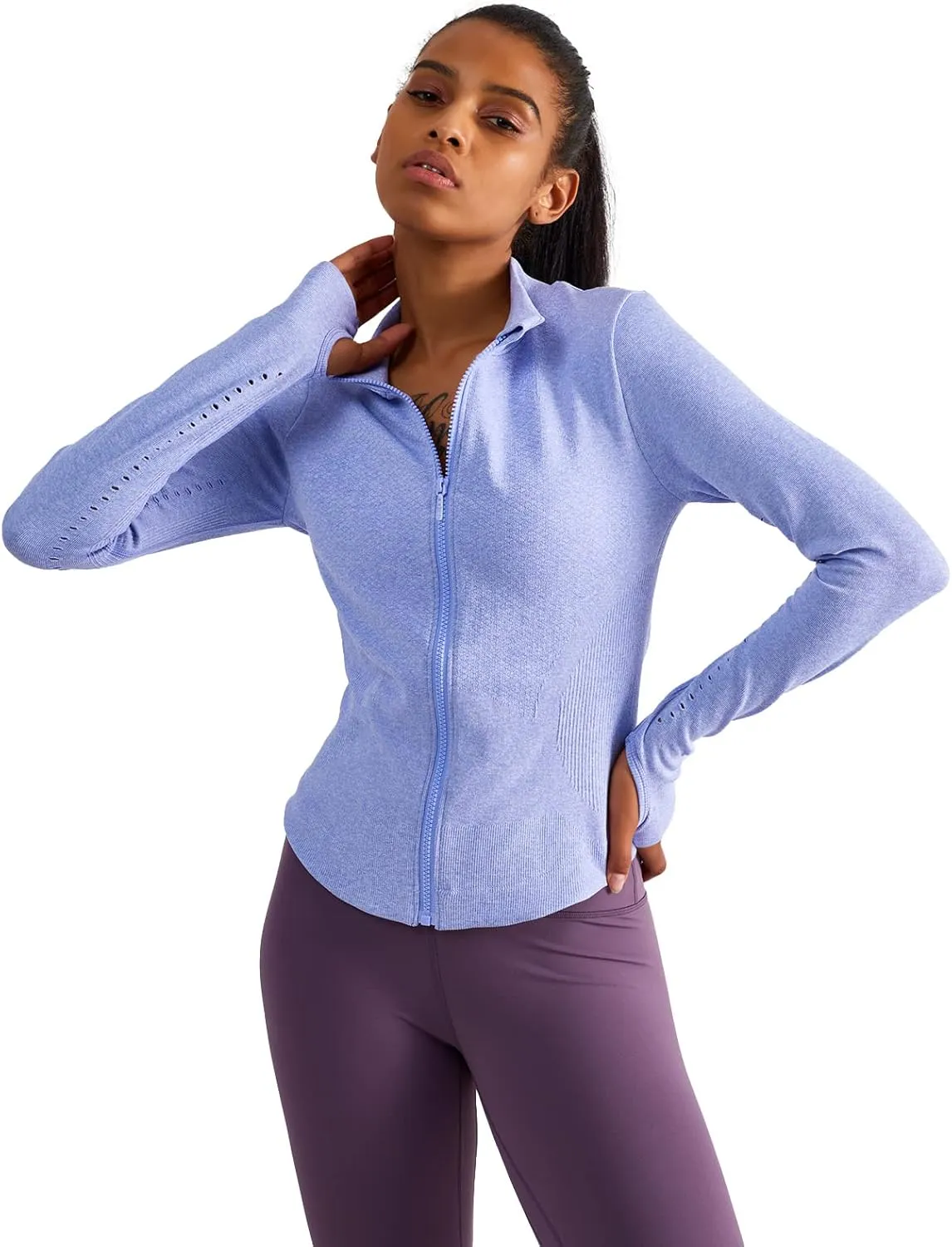 sphinx cat Womens Athletic Long Sleeve Full Zip Running Track Jacket Workout Yoga Sportwear with Thumb Holes Slim Fit