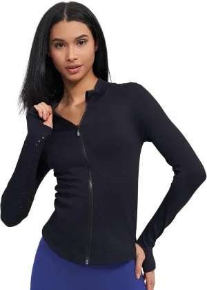 sphinx cat Womens Athletic Long Sleeve Full Zip Running Track Jacket Workout Yoga Sportwear with Thumb Holes Slim Fit