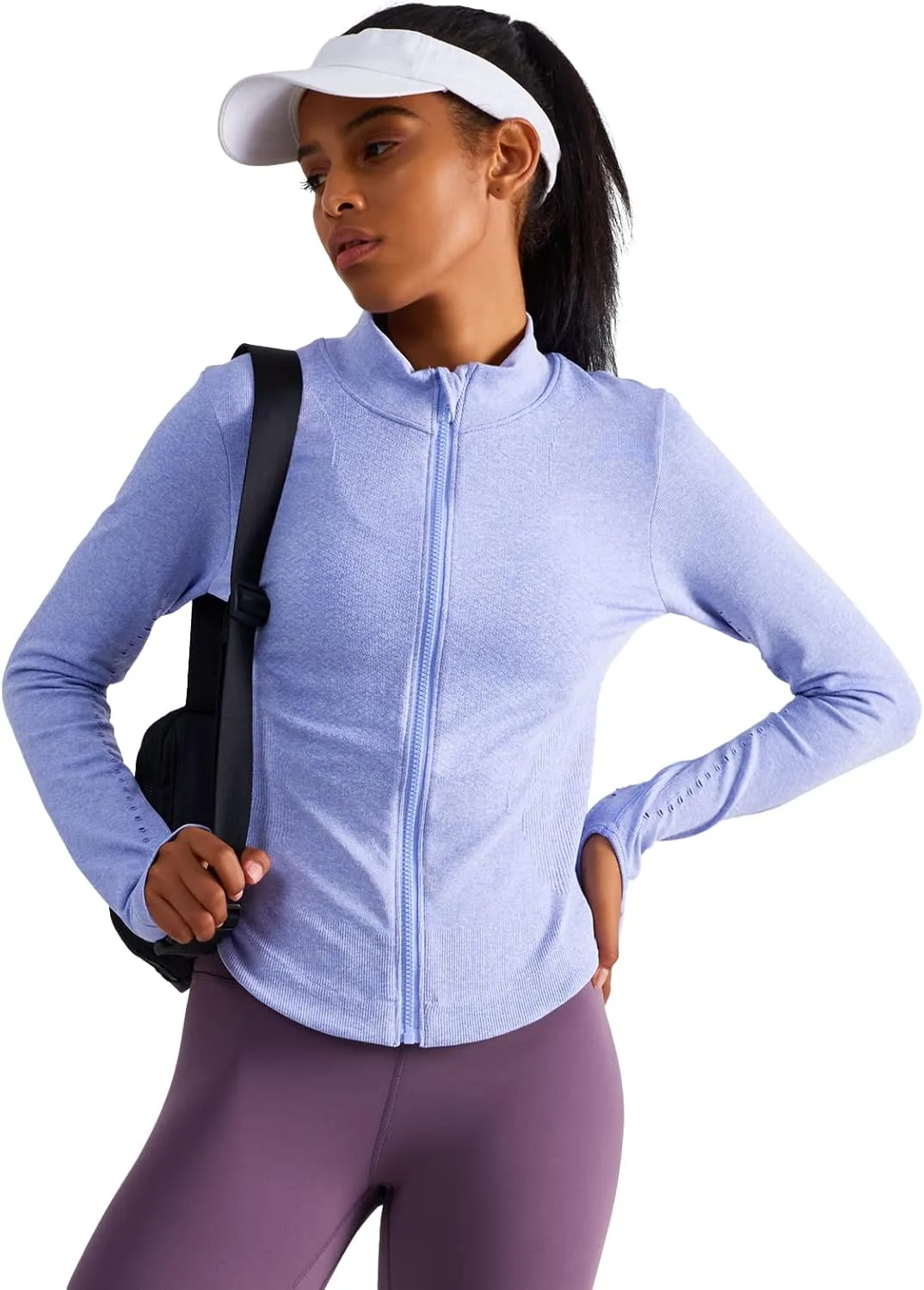 sphinx cat Womens Athletic Long Sleeve Full Zip Running Track Jacket Workout Yoga Sportwear with Thumb Holes Slim Fit
