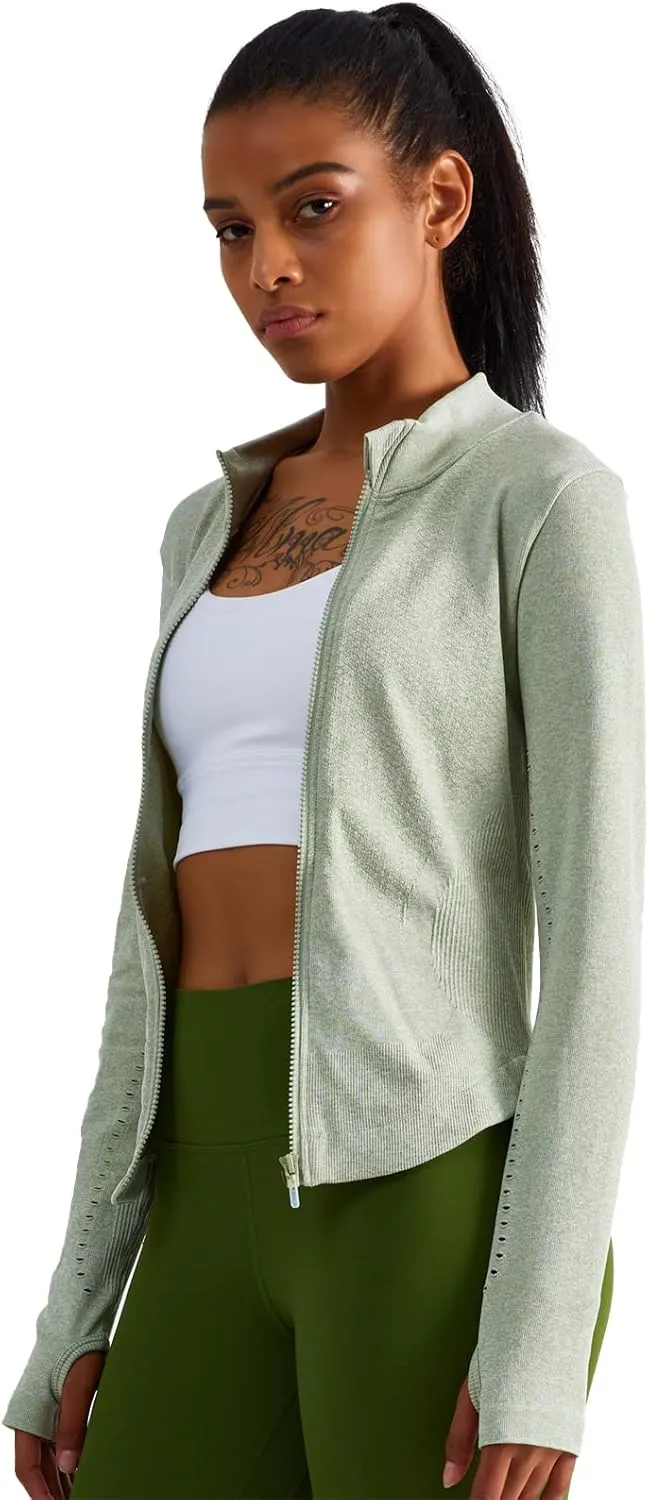 sphinx cat Womens Athletic Long Sleeve Full Zip Running Track Jacket Workout Yoga Sportwear with Thumb Holes Slim Fit