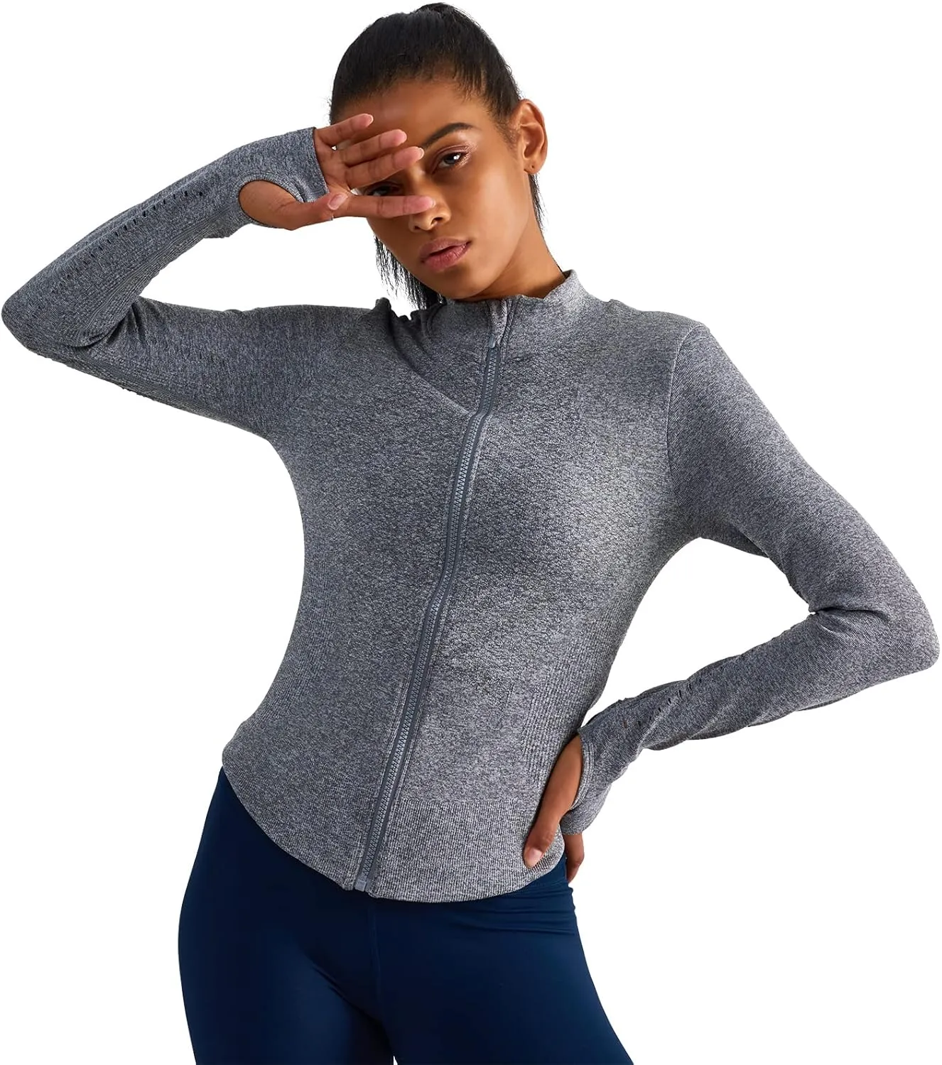 sphinx cat Womens Athletic Long Sleeve Full Zip Running Track Jacket Workout Yoga Sportwear with Thumb Holes Slim Fit