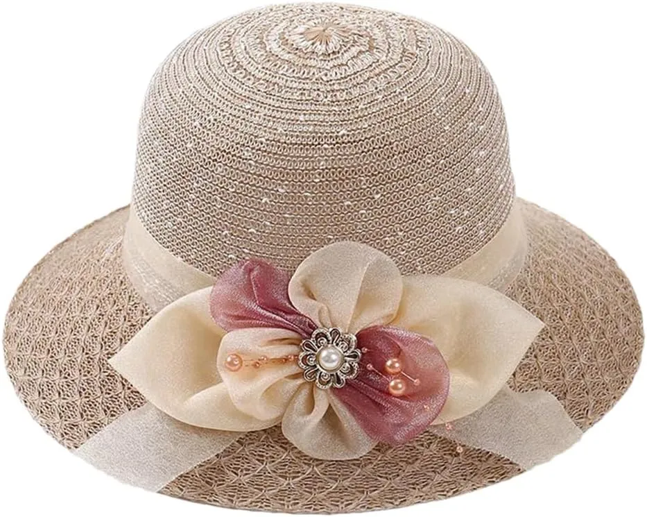 Summer Bowknot Outdoor Sun Hats Girls Wide Brim Straw Hat Ladies Panama Caps Sun Protection Hats Women Sun Caps