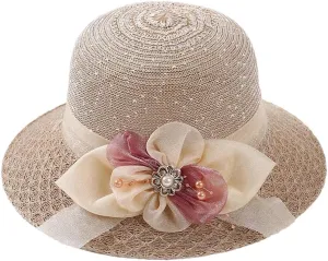 Summer Bowknot Outdoor Sun Hats Girls Wide Brim Straw Hat Ladies Panama Caps Sun Protection Hats Women Sun Caps