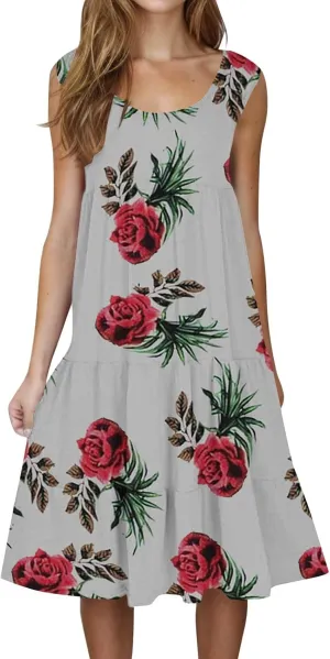 Summer Dresses for Teens Summer Dresses for Women Plus Size Beach Dress Casual Sundresses Sexy Sleeveless Dress