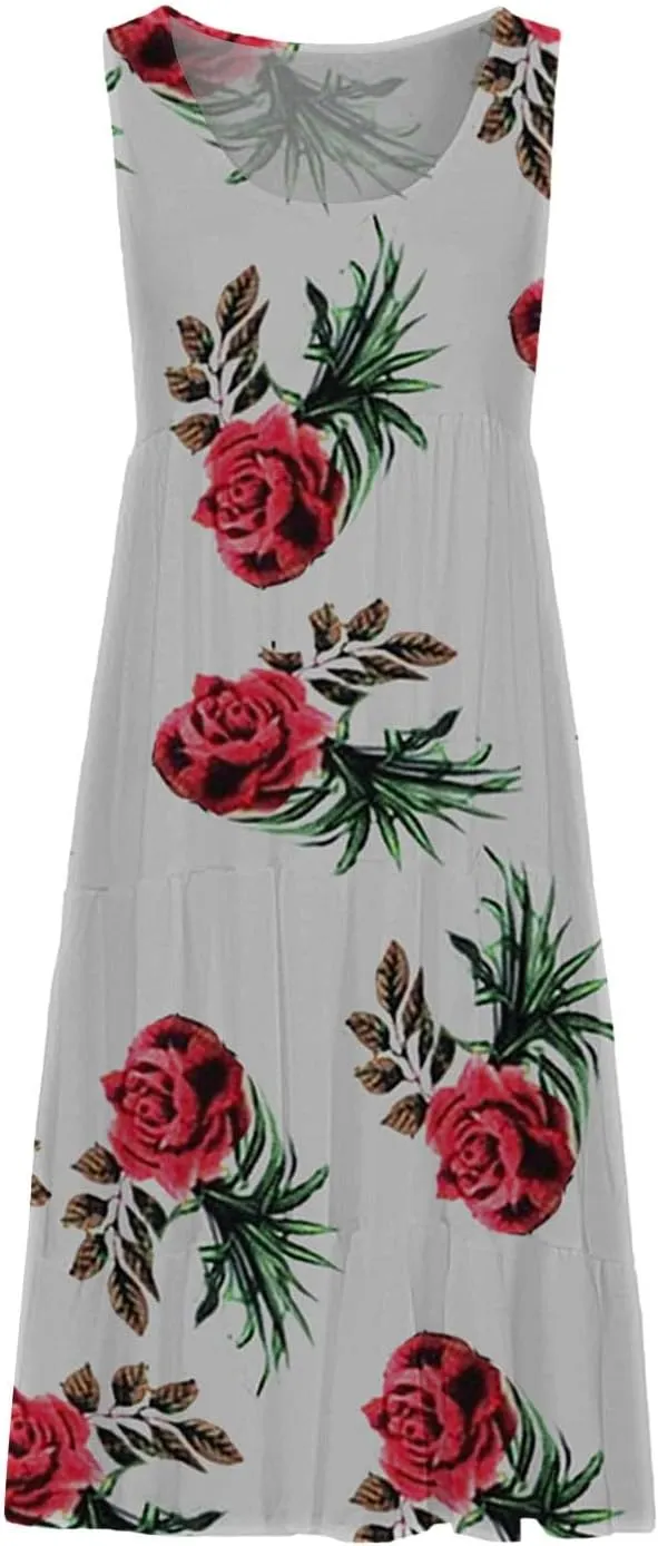 Summer Dresses for Teens Summer Dresses for Women Plus Size Beach Dress Casual Sundresses Sexy Sleeveless Dress
