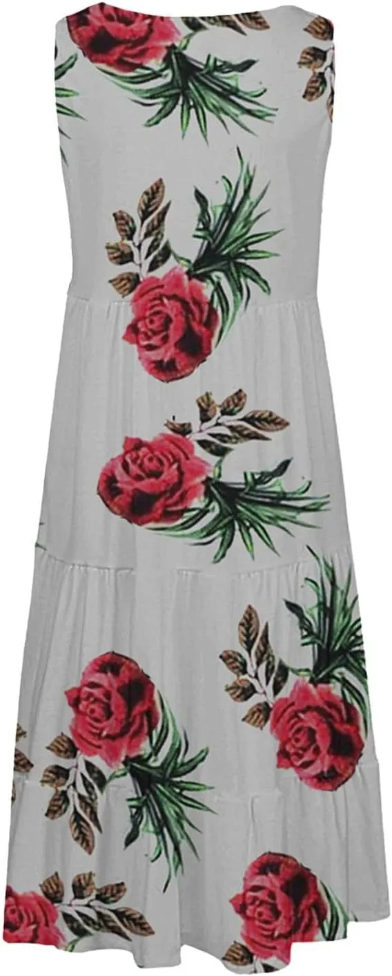 Summer Dresses for Teens Summer Dresses for Women Plus Size Beach Dress Casual Sundresses Sexy Sleeveless Dress