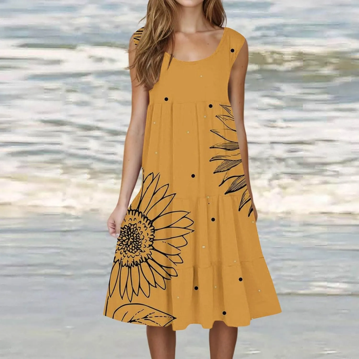 Summer Dresses for Teens Summer Dresses for Women Plus Size Beach Dress Casual Sundresses Sexy Sleeveless Dress