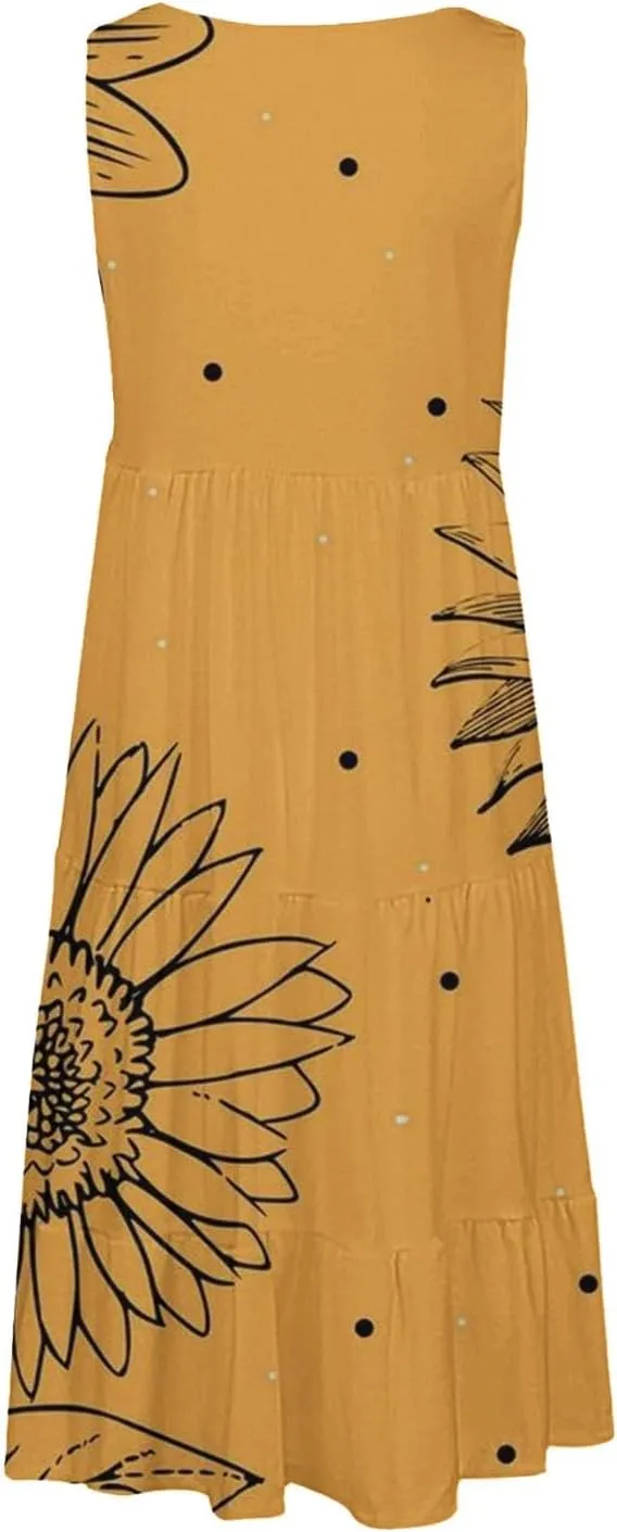 Summer Dresses for Teens Summer Dresses for Women Plus Size Beach Dress Casual Sundresses Sexy Sleeveless Dress