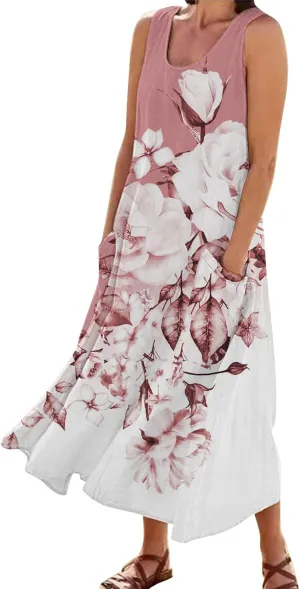 Summer Dresses for Teens Summer Dresses for Women Plus Size Beach Dress Casual Sundresses Sexy Sleeveless Dress