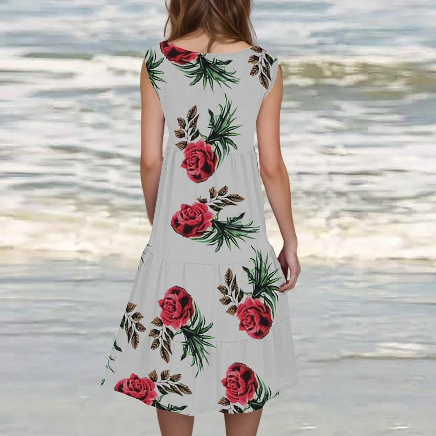 Summer Dresses for Teens Summer Dresses for Women Plus Size Beach Dress Casual Sundresses Sexy Sleeveless Dress
