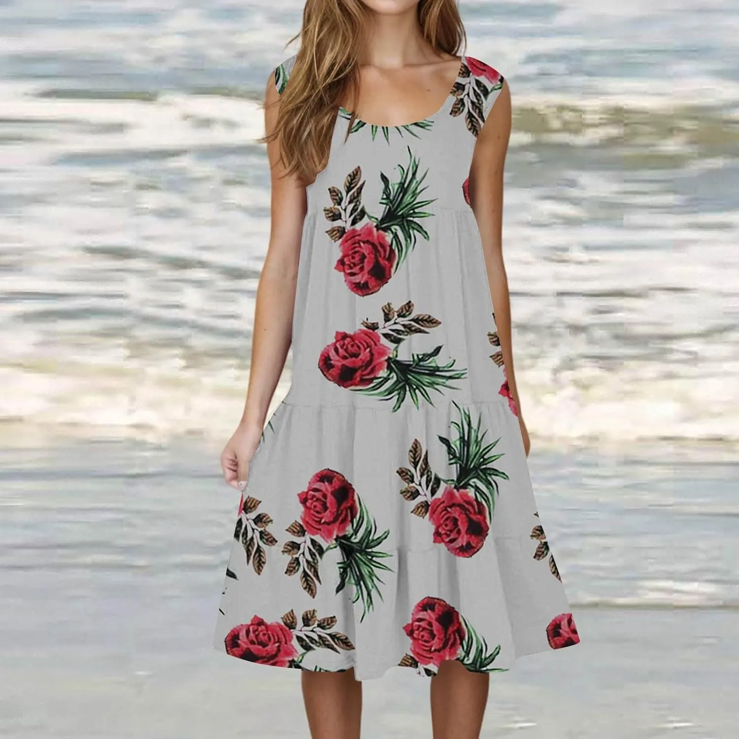 Summer Dresses for Teens Summer Dresses for Women Plus Size Beach Dress Casual Sundresses Sexy Sleeveless Dress