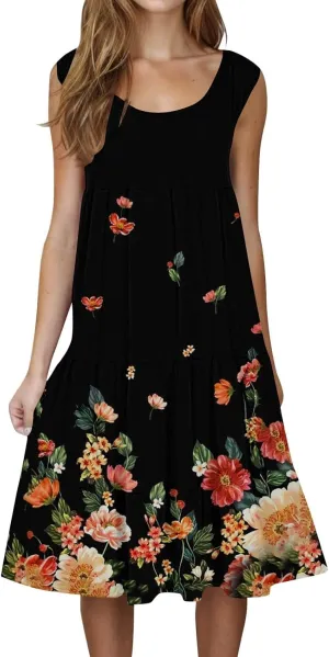 Summer Dresses for Teens Summer Dresses for Women Plus Size Beach Dress Casual Sundresses Sexy Sleeveless Dress