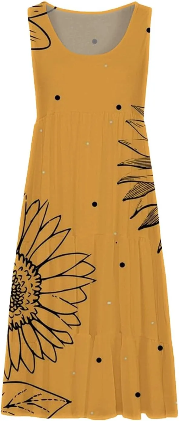 Summer Dresses for Teens Summer Dresses for Women Plus Size Beach Dress Casual Sundresses Sexy Sleeveless Dress