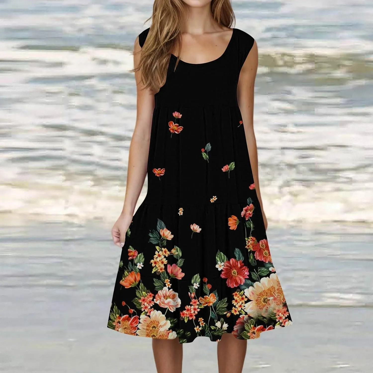 Summer Dresses for Teens Summer Dresses for Women Plus Size Beach Dress Casual Sundresses Sexy Sleeveless Dress