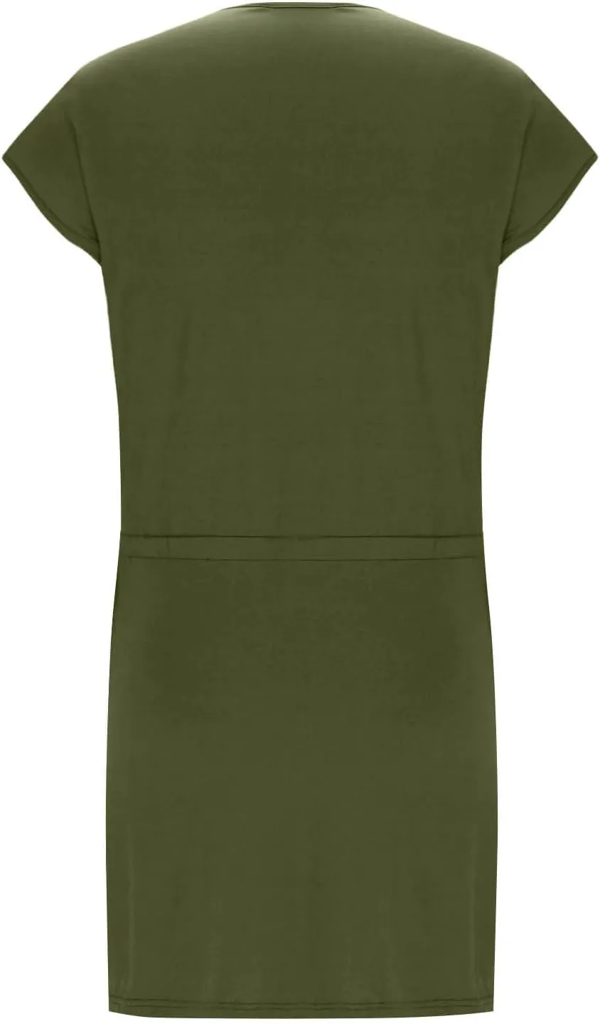Summer Dresses for Women 2025 Casual V-Neck Short Sleeve Sundress Ladies Fashion Work Mini Dresses with Pockets