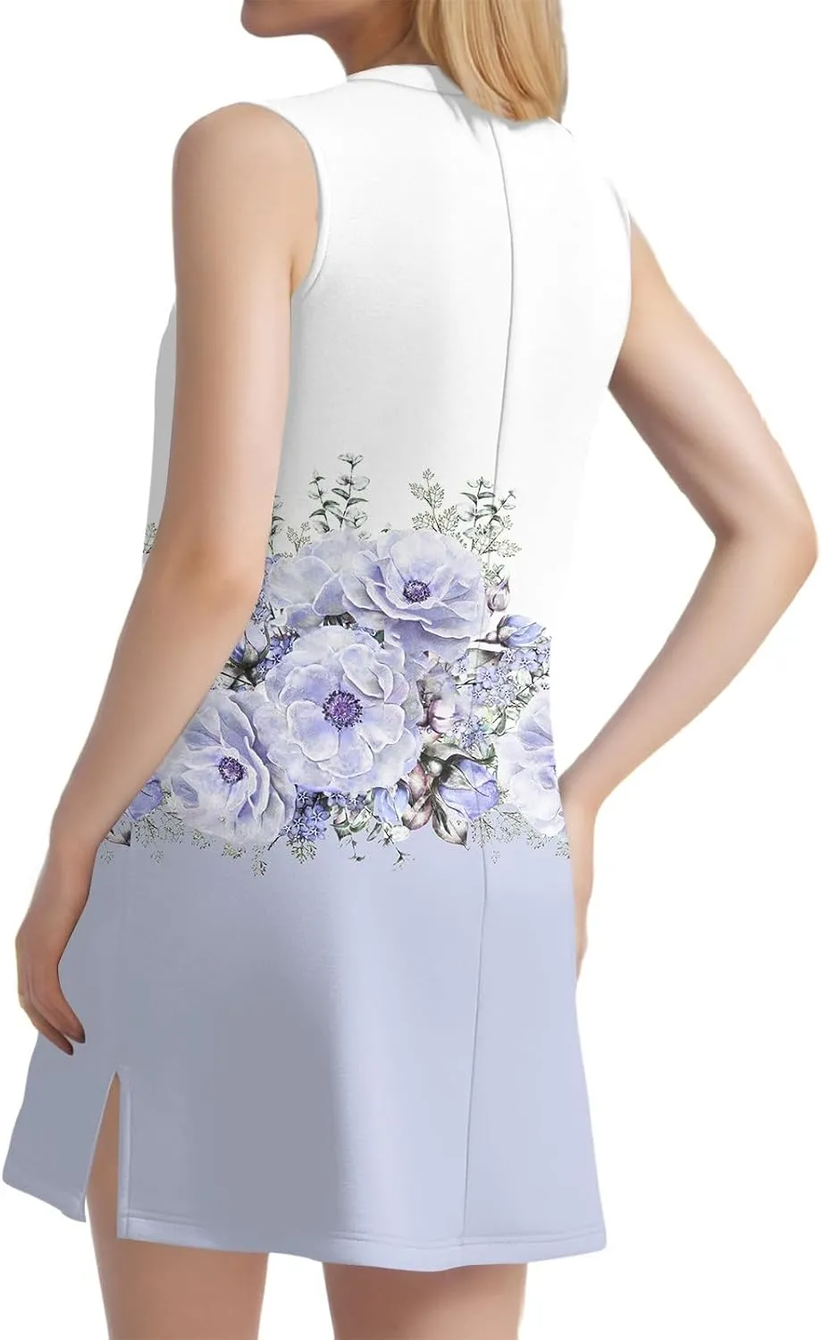 Summer Dresses for Women 2025 Sleeveless Floral Tank Dress Casual Sundresses Loose Beach T Shirt Dresses with Split