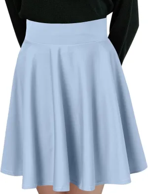 Summer Skirt with Slim Liner Stretchy High Elastic Waist Pleated Tummy Control Mini Shorts Skirts for Women
