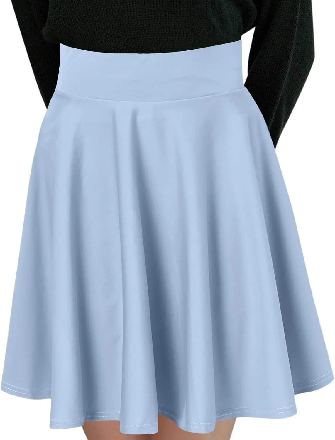 Summer Skirt with Slim Liner Stretchy High Elastic Waist Pleated Tummy Control Mini Shorts Skirts for Women
