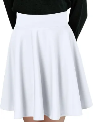 Summer Skirt with Slim Liner Stretchy High Elastic Waist Pleated Tummy Control Mini Shorts Skirts for Women