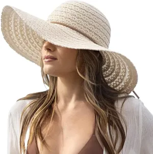 Sun Beach Hats Women, Floppy Summer Hats with Wide Brim, Packable Sunhat for Women Foldable