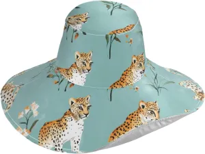Sweet Leopard Teal Foldable Extra Large Women Sun hat for Garden Decorative Brim Hats for Ladies Summer Summer Must Gorras para Mujer