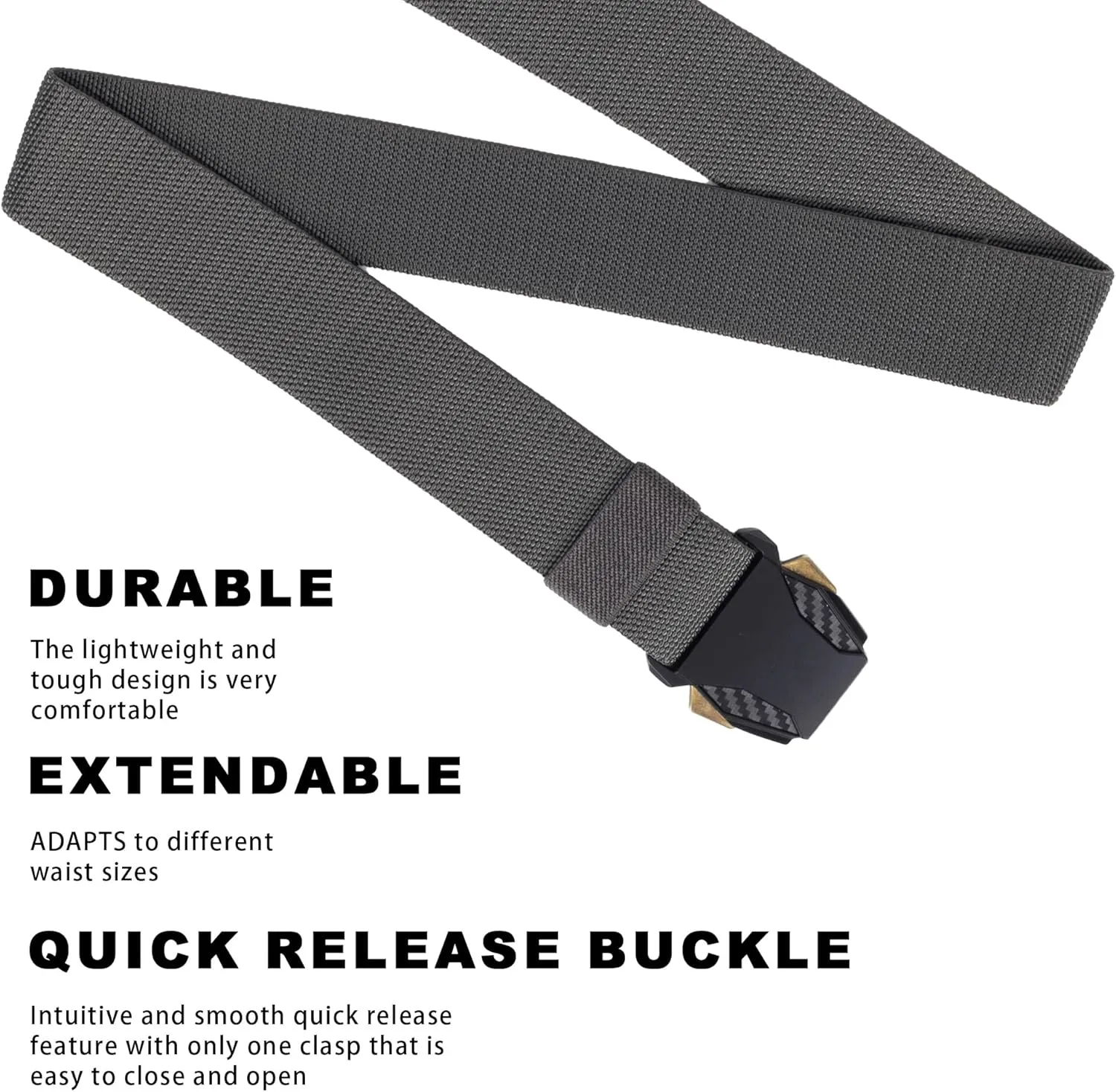 Tactical Belt Men Gun-Belt - Military Hiking Rigger Web Work Belt
