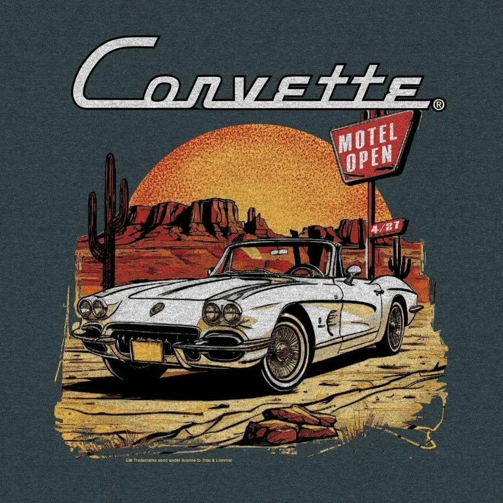 Tee Luv Men's Retro Chevy Corvette C1 Shirt - Front and Back Car Graphic T-Shirt