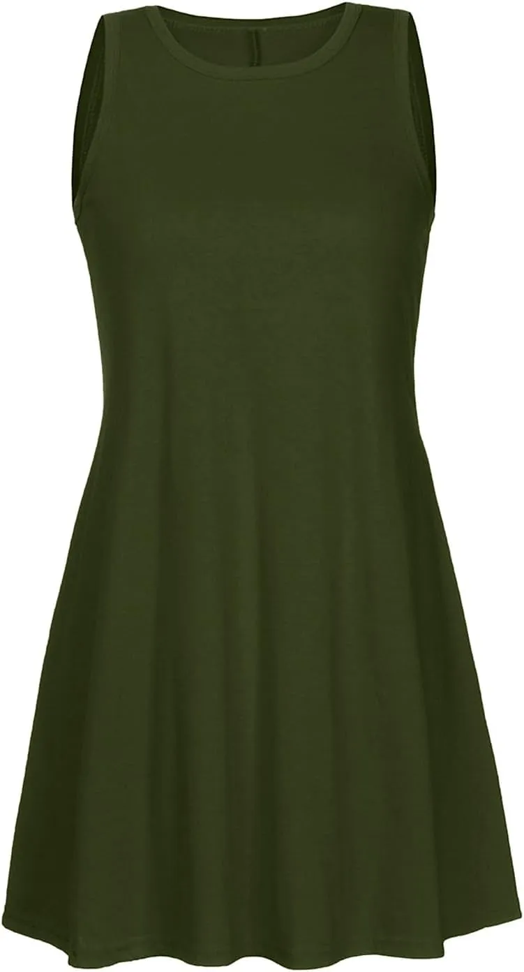 Vacation Dresses for Women 2024 Sleeveless Casual Sundresses A Line Fashion Comfy Short Dresses with Pockets