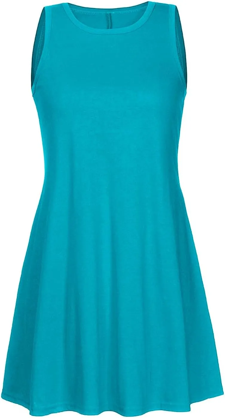 Vacation Dresses for Women 2024 Sleeveless Casual Sundresses A Line Fashion Comfy Short Dresses with Pockets