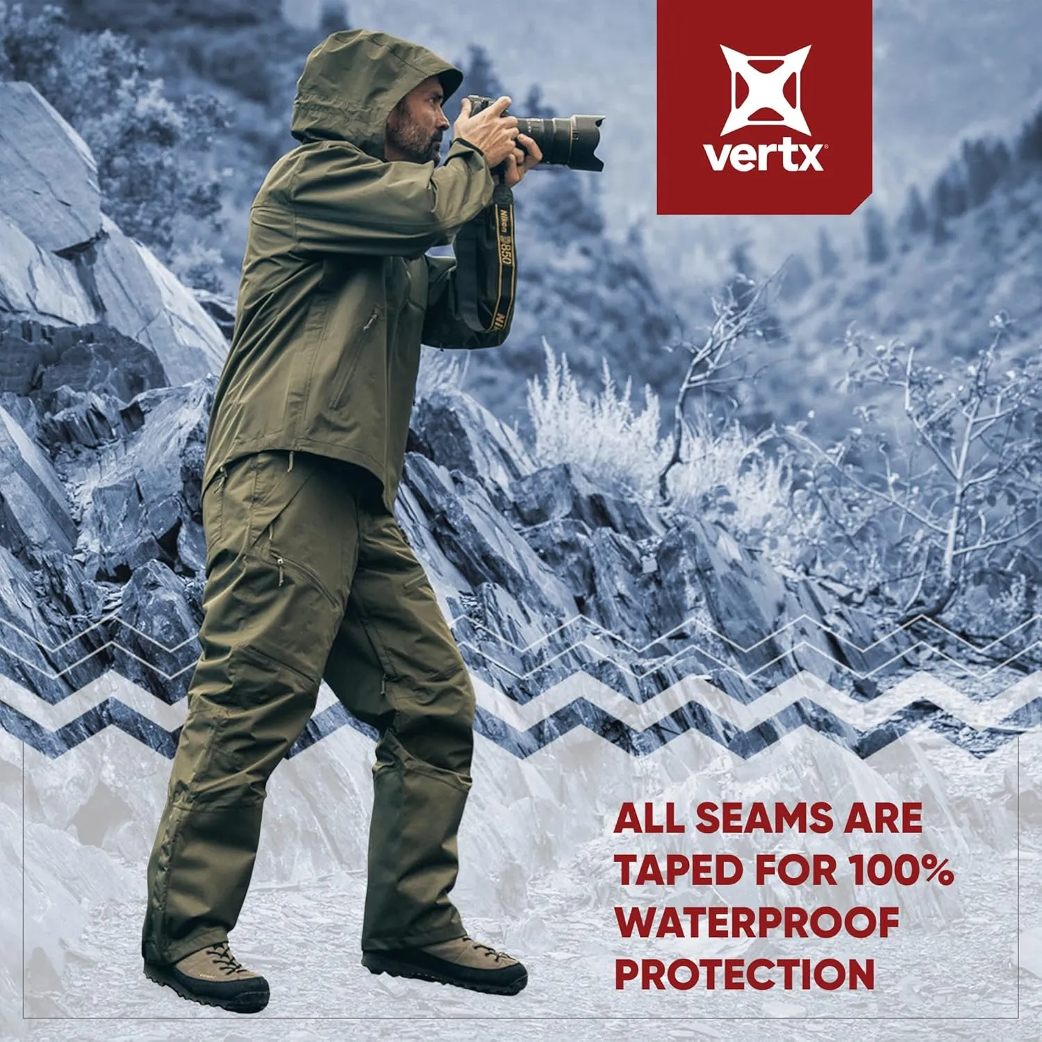 Vertx Men's Integrity Shell Tactical, Windproof, Waterproof Rain Pant, Combat, Hunting, Clothing, Outdoor Gear