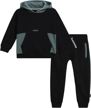 Volcom Infant Toddler Baby Boys' Joggers Set - 2 Piece Fleece Pullover Hoodie and Jogger Pants Activewear Set (Sizes: 12M-7)