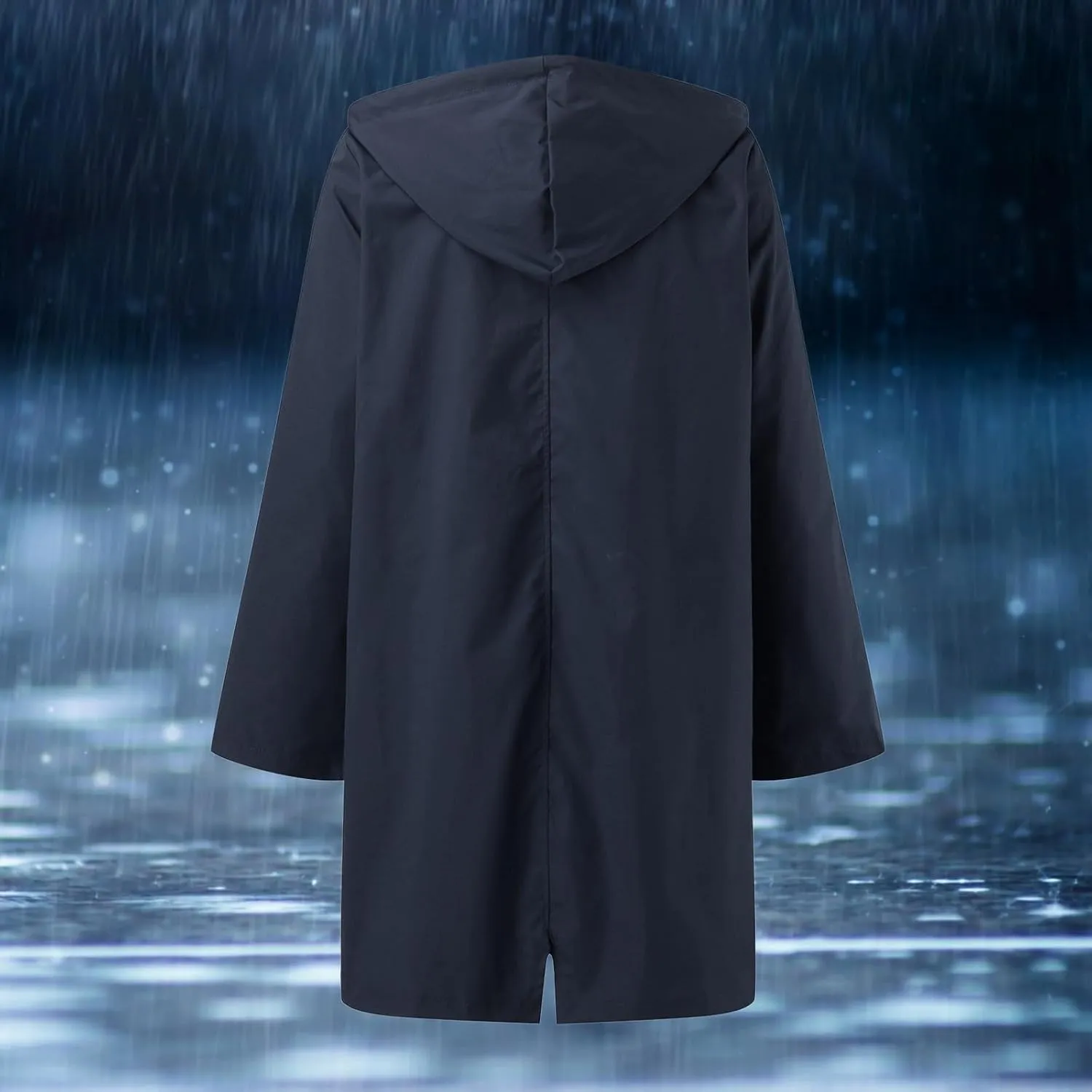 Waterproof with Hood Packable Long Hooded Trench Coats, Windbreaker Travel Jacket, Casual Sports Jackets for Women