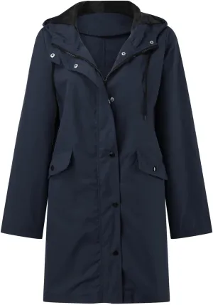 Waterproof with Hood Packable Long Hooded Trench Coats, Windbreaker Travel Jacket, Casual Sports Jackets for Women