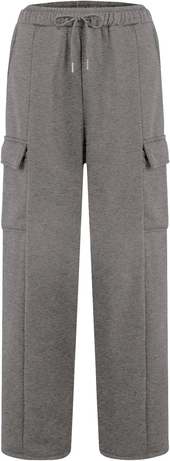 Women Baggy Wide Leg Sweatpants 2024 Trendy Drawstring High Waisted Casual Open Bottom Trousers Jogger Pant