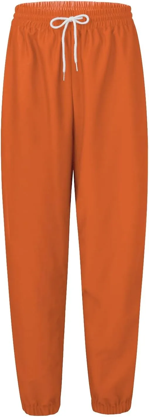 Women High Waisted Baggy Sweatpants 2024 Jogger Pants Y2k Trendy Lounge Trousers Pockets Baggy Cinch Bottom Jogger