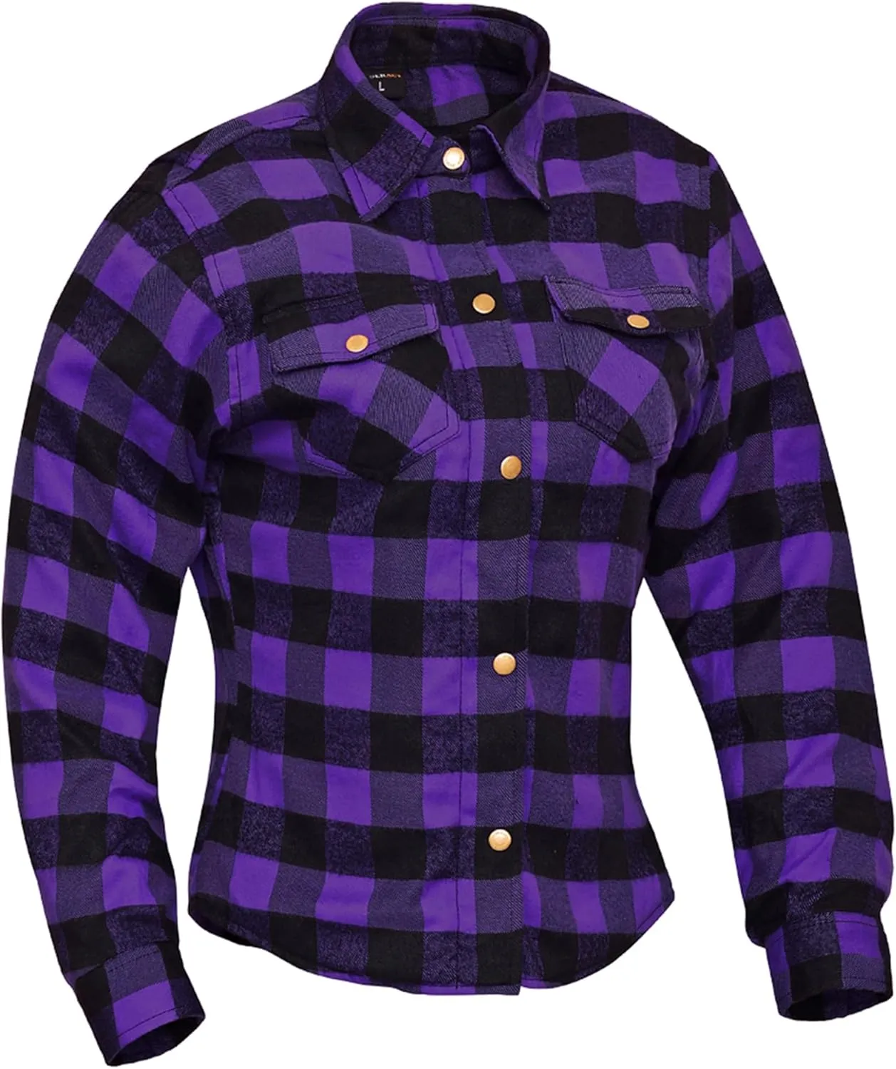 Women Motorcycle Flannel Shirt Road Series Pink & Black Motorbike Jacket Riding Gear Shirt with CE Armors