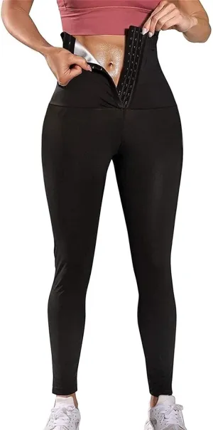 Women Slimming Pants High Waist Anti-cellulite Trousers Hot Thermo Neoprene Sauna Sweat Leggings For Fitness Yoga Gym Shapewear Sauna Suits (Color : Nine-Divided, Size : 3X-Large)