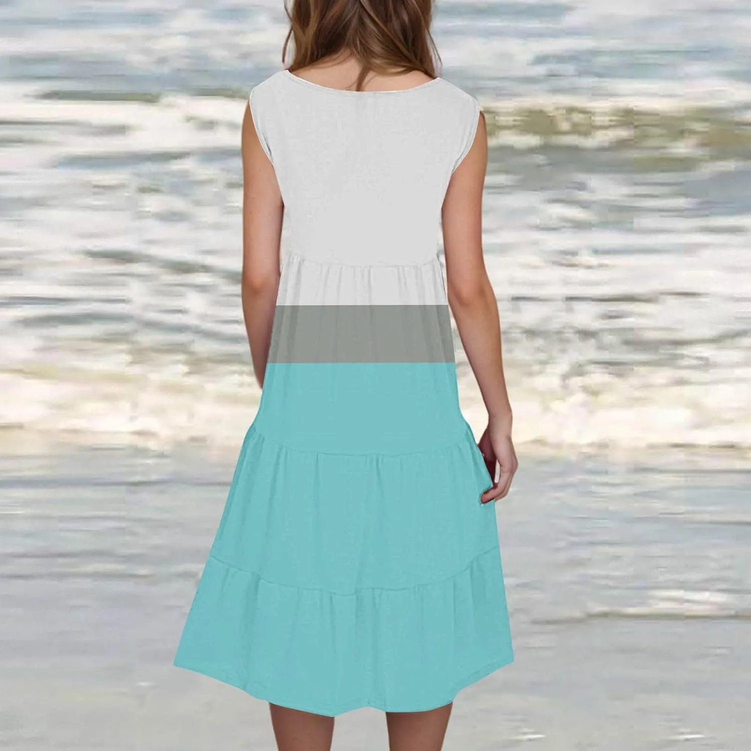 Women Summer Dresses Summer Dresses for Women Plus Size Beach Dress Casual Sundresses Sexy Sleeveless Dress Flowy