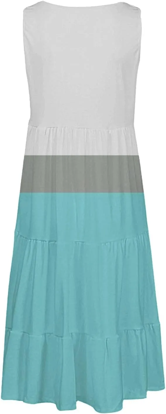 Women Summer Dresses Summer Dresses for Women Plus Size Beach Dress Casual Sundresses Sexy Sleeveless Dress Flowy