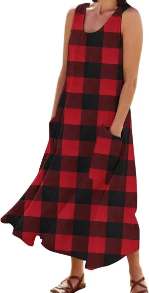 Women Summer Dresses Summer Dresses for Women Plus Size Beach Dress Casual Sundresses Sexy Sleeveless Dress Flowy